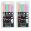 Marvy Uchida Bistro Chalk Markers, Broad Tip, Pastel Colors, 4 Per Set, PK2 480-4P